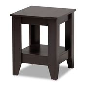 Baxton Studio Audra Modern and Contemporary Dark Brown Finished Wood End Table